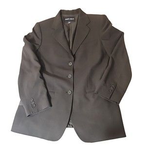 VINTAGE Giorgio Armani Womens Suit Jacket Wool Black Designer Italy US Small‎